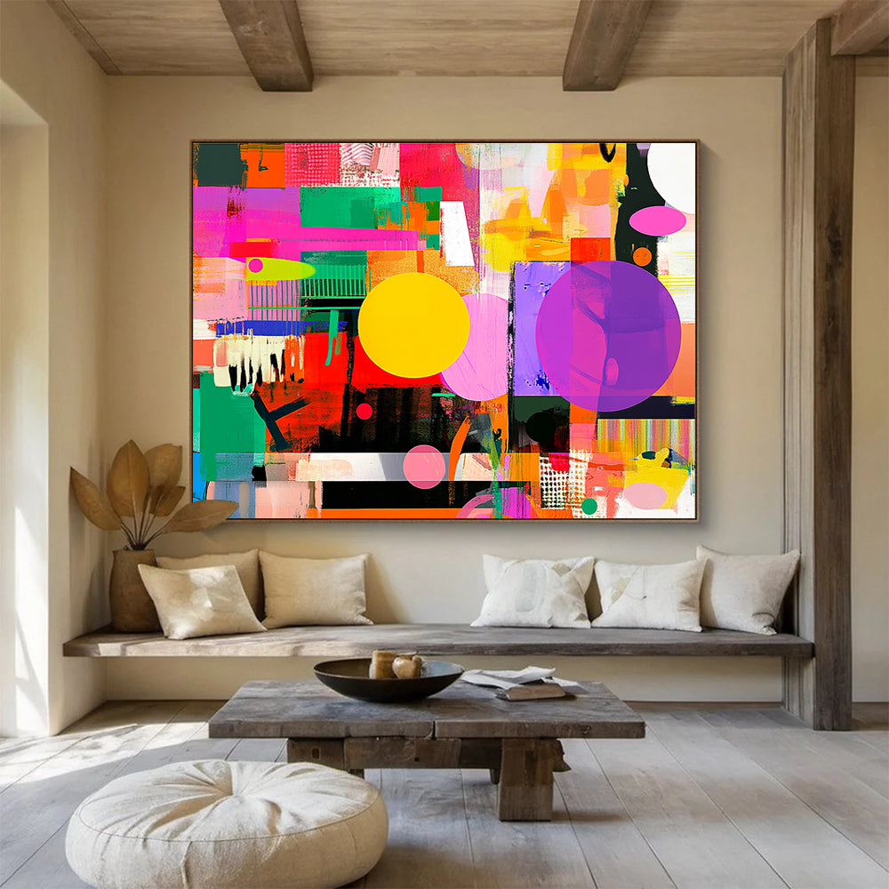 Colorful Geometric Abstract  Playful Shapes and Colors ABS053