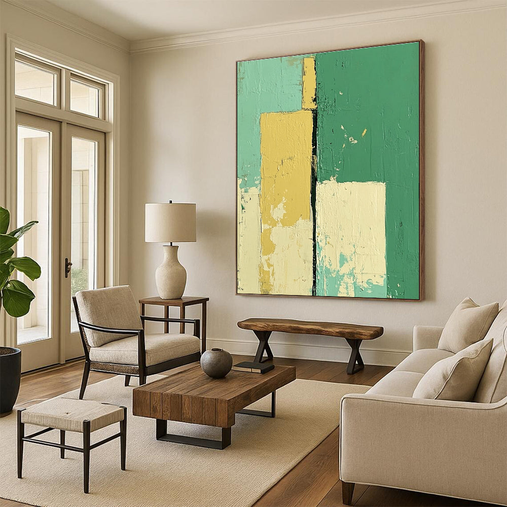 Geometric Color Blocks Abstract Painting of Playful Shapes GAB0139