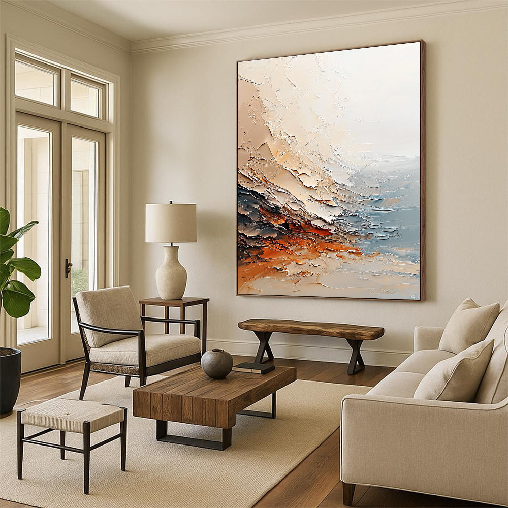Textured Abstract Landscape - Dynamic Brushstroke Artwork GAB0531