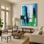 Colorful Cityscape Abstract Painting for Modern Living GAB0694