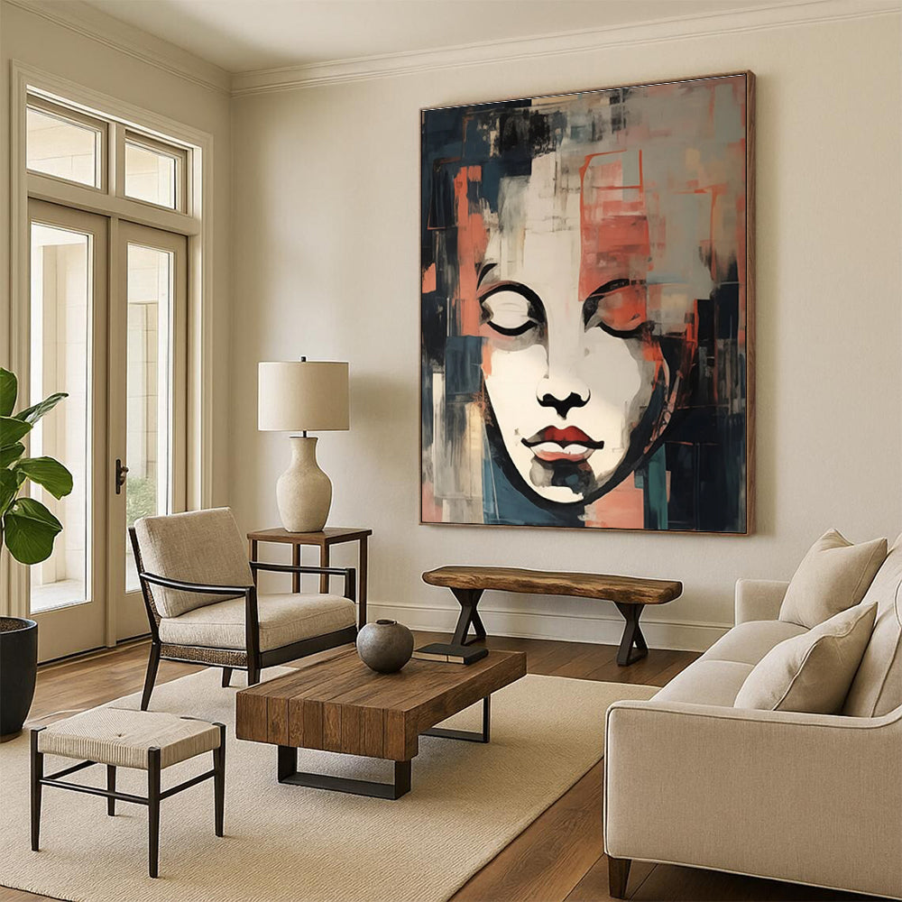 Abstract Face Composition Painting for Contemporary Art Galleries HENG124