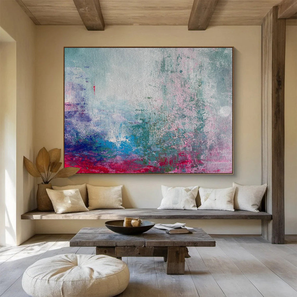 Soft Color Abstract Blend Painting for Calming Wellness Centers YHT363