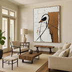 Minimalist Bird Abstract Painting for Nature - Loving Studies GAB0962