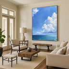 Sky and Sea Landscape Abstract Painting with Soft Clouds GAB0042