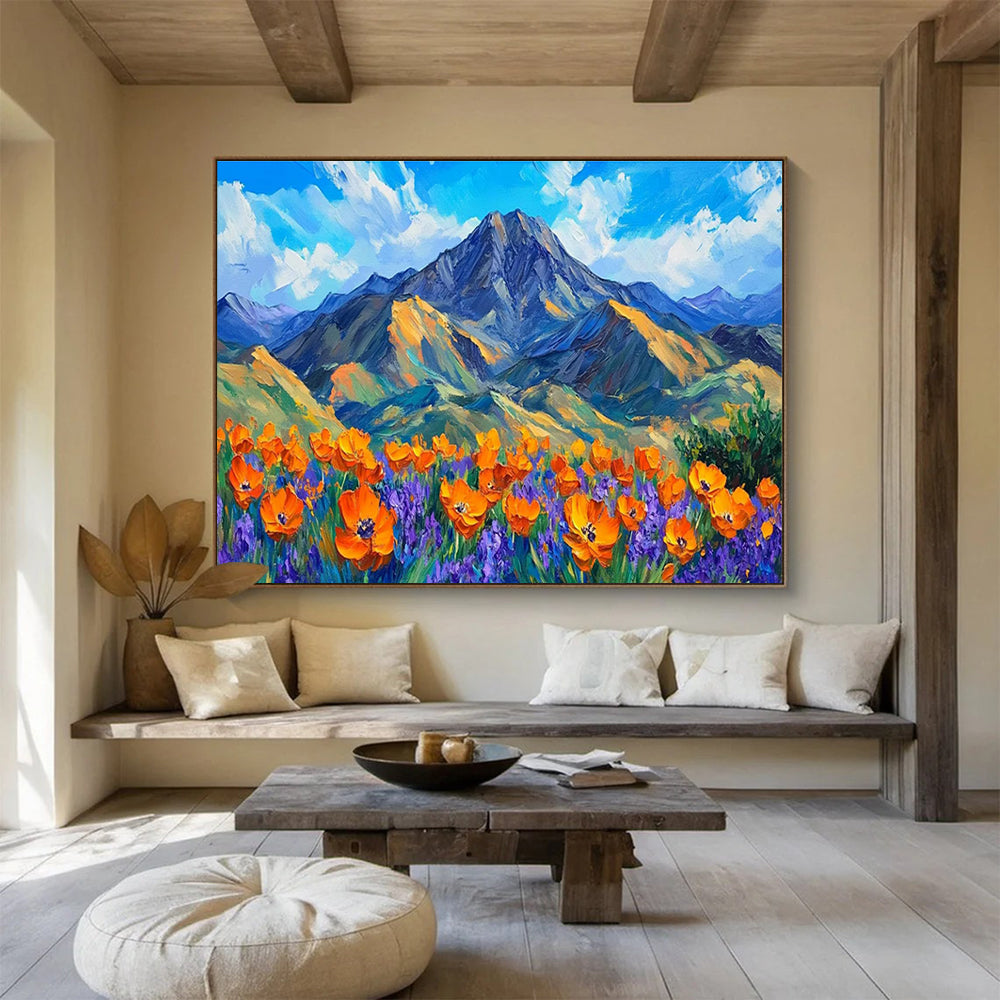 Mountain Poppy Abstract Painting for Outdoor - Enthusiast Bedrooms YHT419