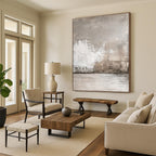 Light Gray Abstract Painting with Muted Complexity WINK121
