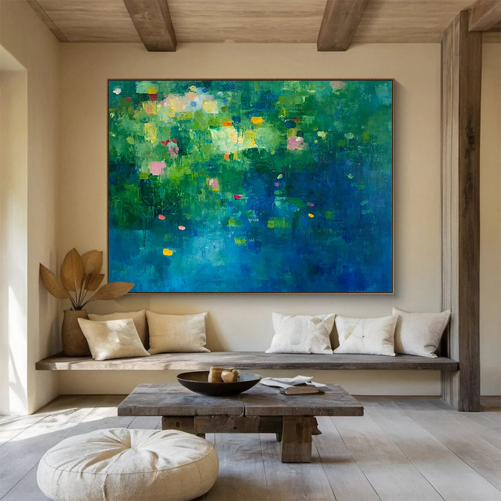 Colorful Garden Abstract Painting with Lush, Imaginative Blooms ABS503