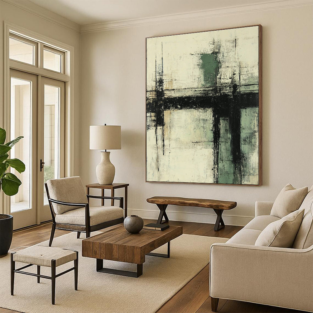 Textured Geometric Abstract Painting for Industrial - Styled Lofts GAB1127