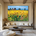 Sunflower Field Abstract Painting for Countryside Villa Living Rooms YHT461