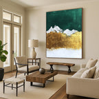 Golden Mountain Peaks - Majestic Landscape Abstract Art GAB0507