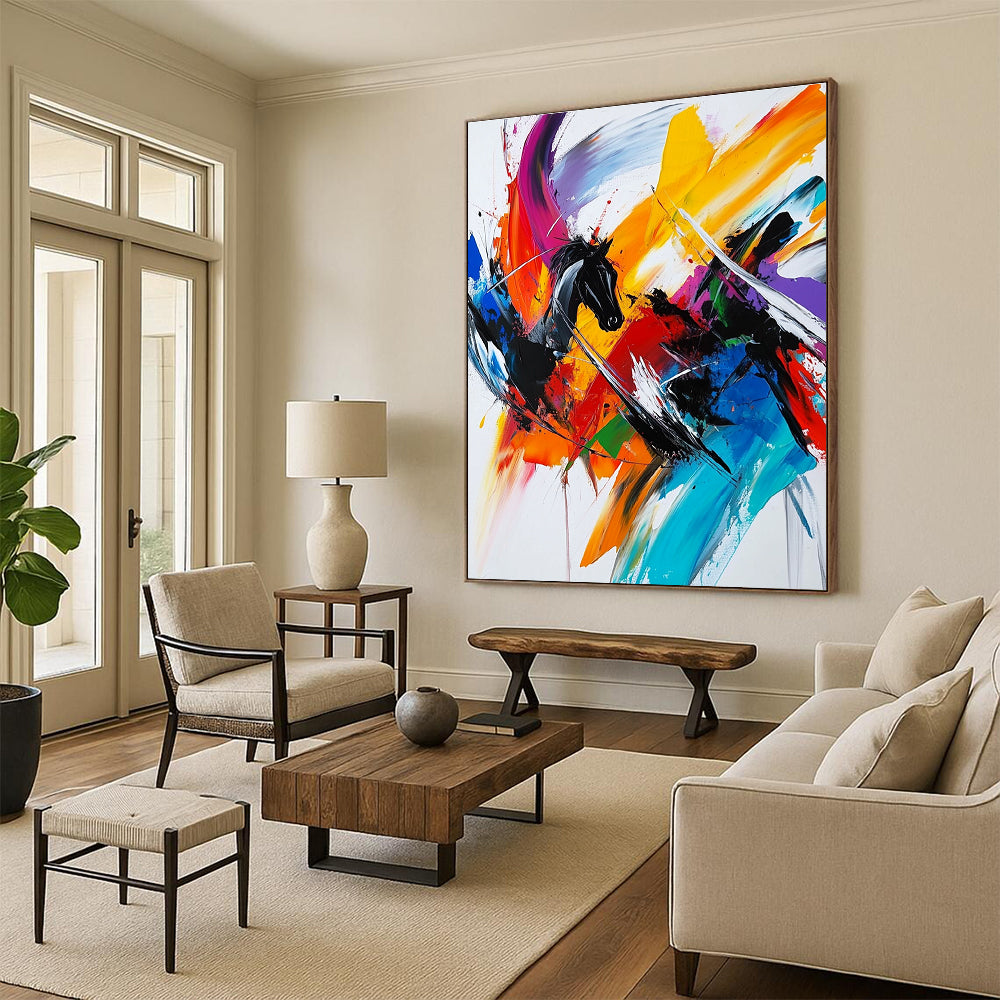 Splattered Colorful Abstract Painting with Playful Chaos WINK718