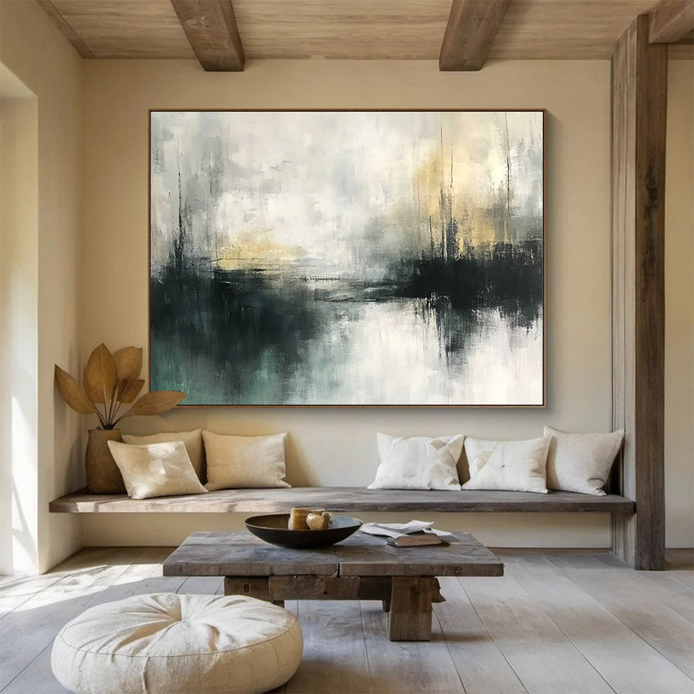 Gray and White Abstract Landscape with Subtle Tones Abstract Painting ABS355