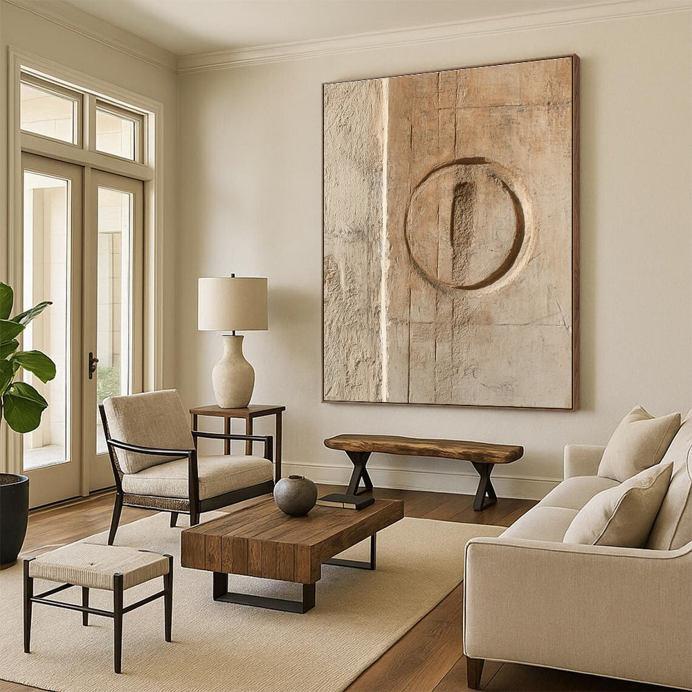 Textured Circle Abstract Painting for Industrial - Chic Art Galleries GAB1307