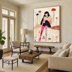 Girl Reading with Jellyfish - Serene Narrative Illustration GAB0398