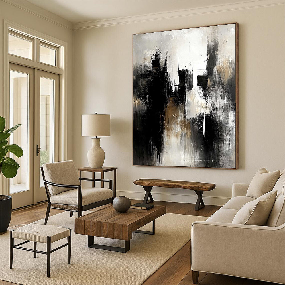 Urban - like Abstract Scene Painting with Shadowy Mystery WINK358
