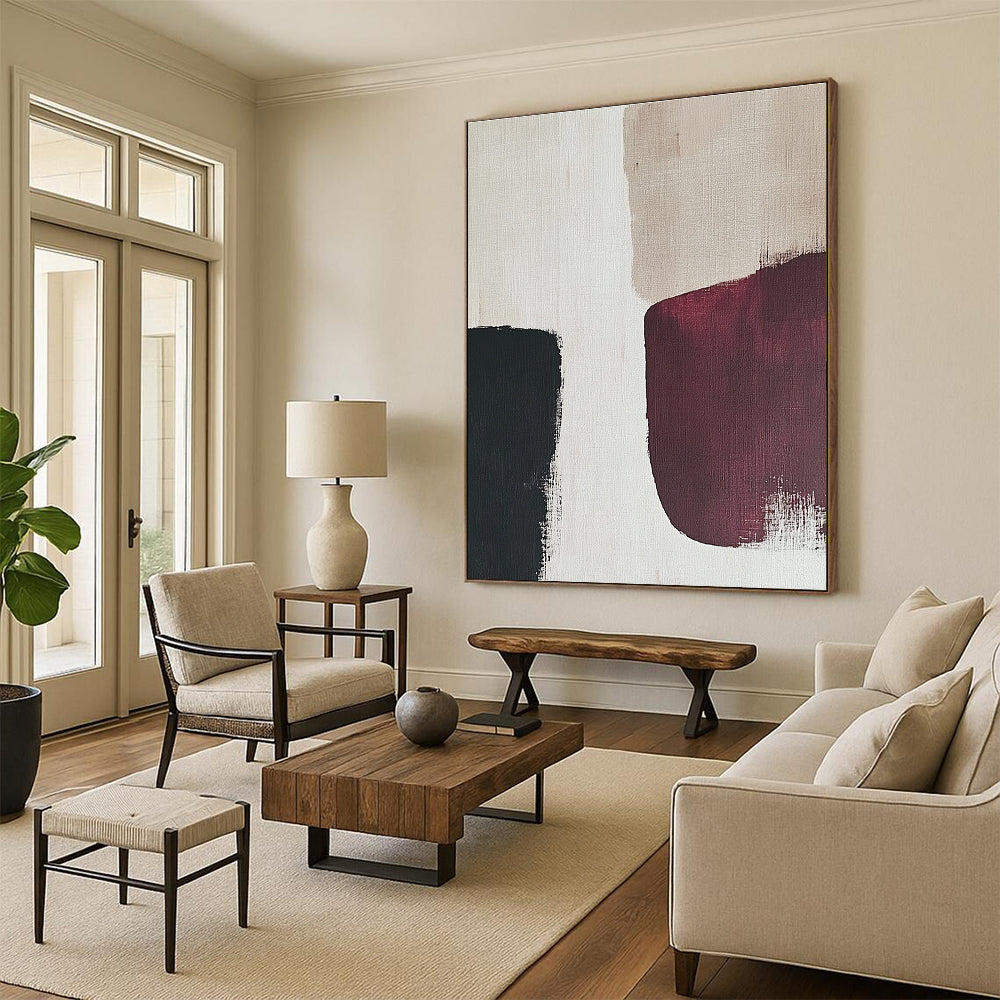 Deep Tones on Light Abstract Painting with Quiet Intensity WINK175