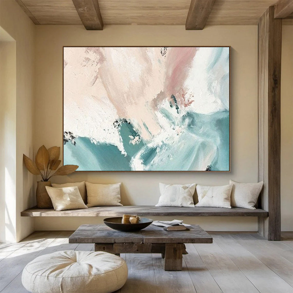 Soft Color Abstract Painting for Minimalist Living Rooms YHT182
