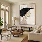 Abstract Woman with Hat Abstract Painting for Retro - Inspired Cafes GAB1377