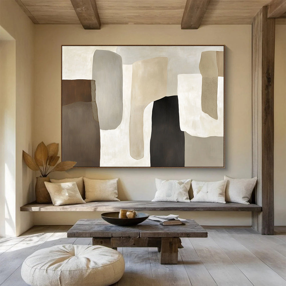 Neutral Tones Abstract Painting with Timeless Elegance ABS439