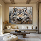 Wolf Portrait Abstract Painting for Wilderness - Inspired Spaces YHT077