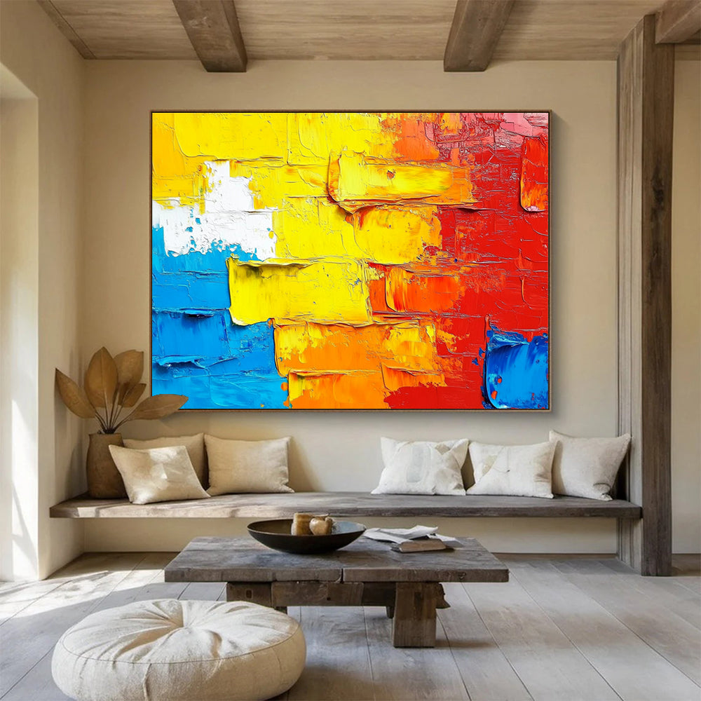 Colorful Impasto Abstract Painting with Rich Textures ABS420