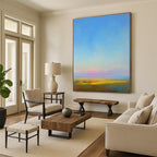 Colorful Field Abstract Painting for Bohemian - Style Living Rooms GAB1305