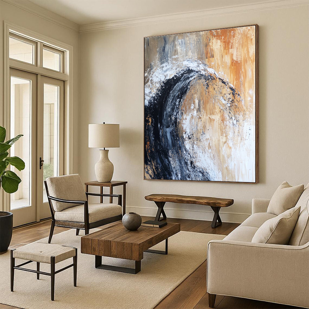 Wave Abstract Painting for Coastal - Themed Restaurants GAB1037