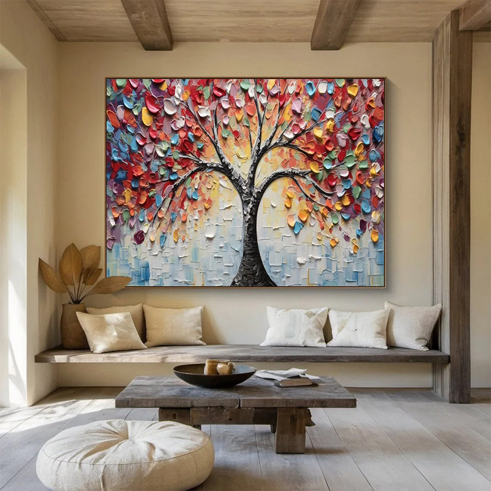 Colorful 3D Tree Abstract Painting for Art Galleries YHT169