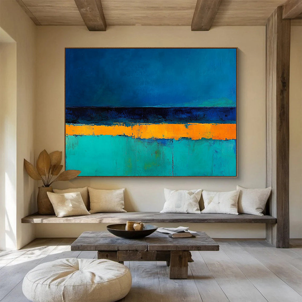 Horizontal Abstract with Blue and Orange ABS085