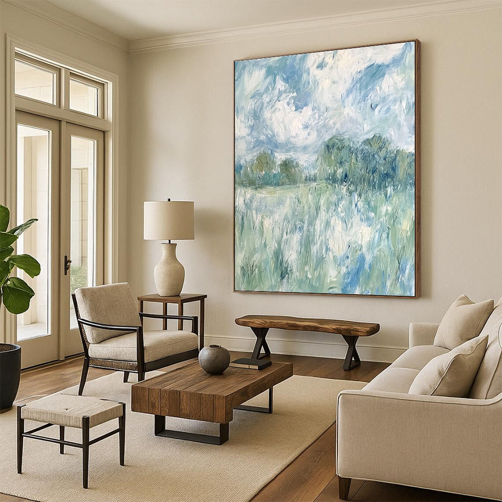 Impressionistic Field Abstract Painting for Country - Style Cafes GAB0815