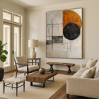 Minimalist Geometric Shapes Abstract Painting with Warm Tones GAB0683