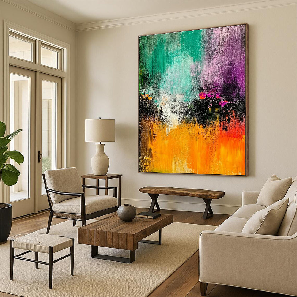 Vivid Color Palette Abstract Painting with Joyful Vibes WINK797