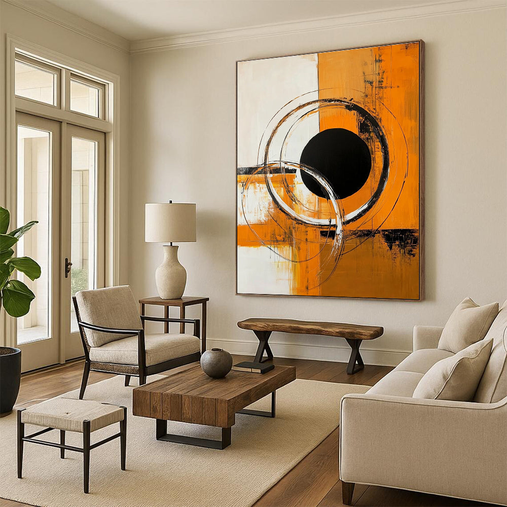 Dynamic Circular Art Abstract Painting for Modern Corporate Spaces GAB1399