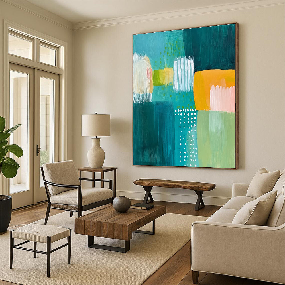Colorful - Block Abstract Painting with Vibrant Shapes WINK867