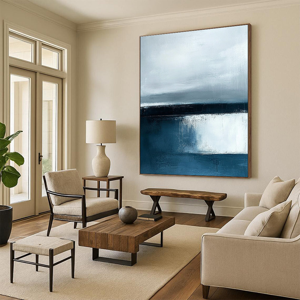 Monochrome Abstract Horizons Painting with Quiet Contemplation WINK385