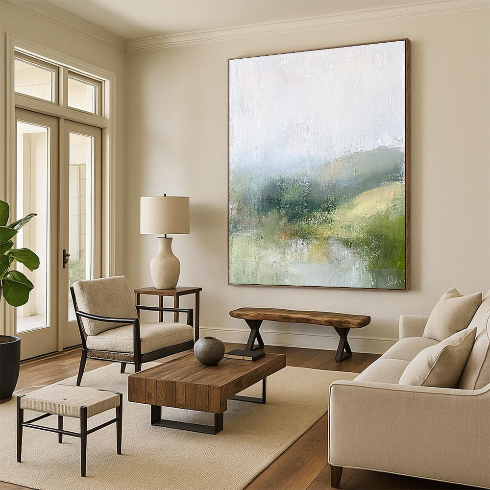 Misty Landscape Abstraction Painting with Ethereal Calm WINK184