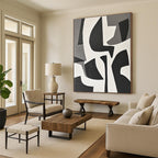 Black and White Geometric Abstract Painting for Modern Art Studios GAB0789