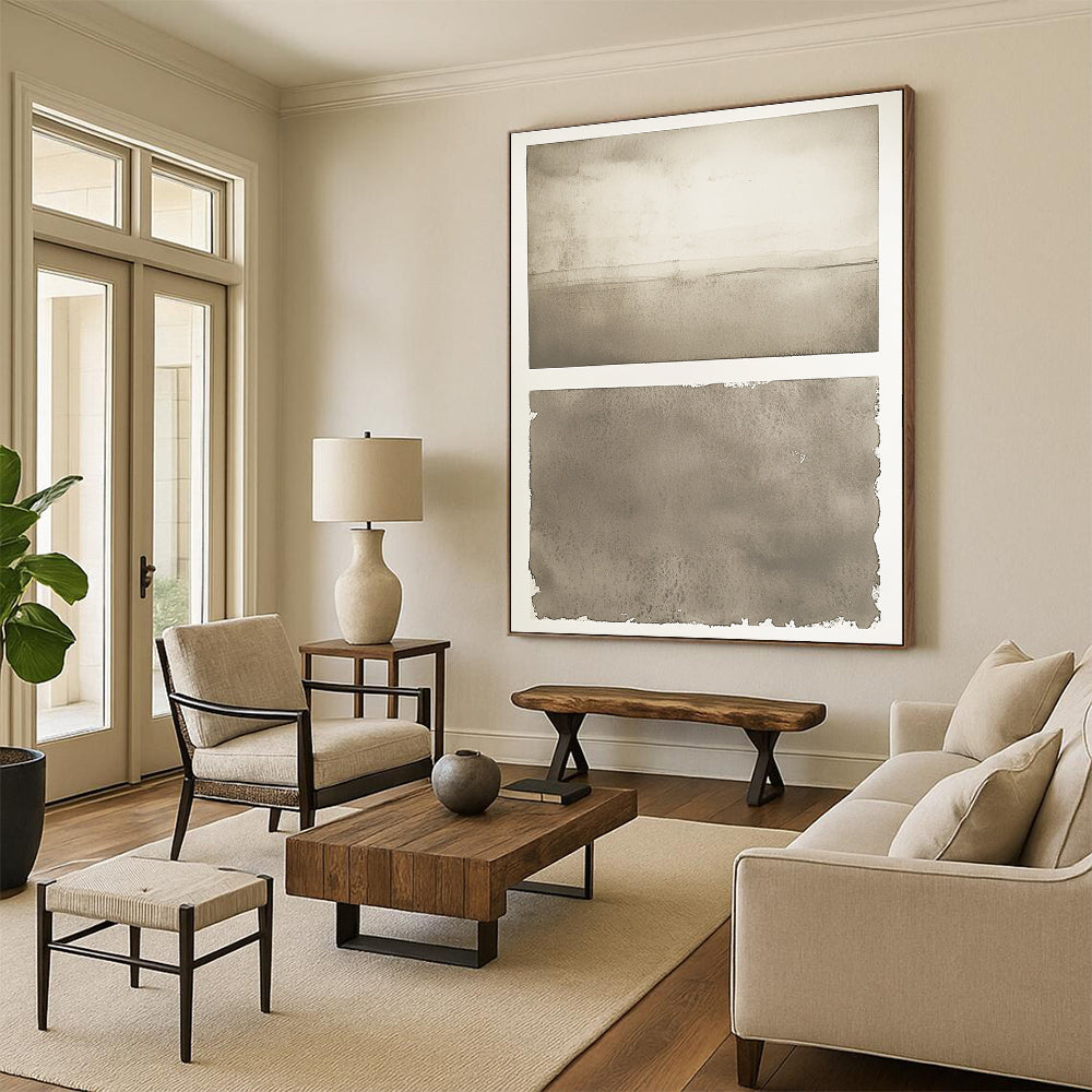Monochrome Watercolor Subtle Abstract Painting for Serene Spaces GAB1502