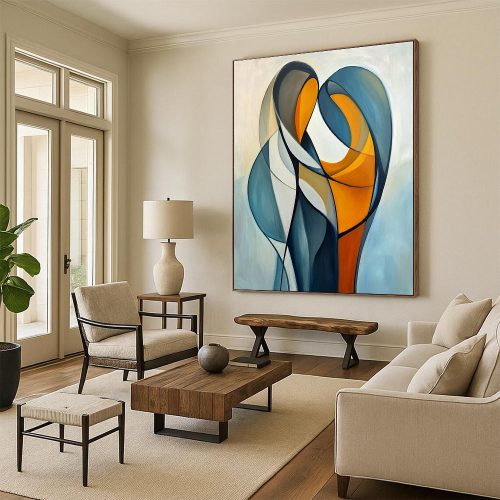 Intertwined Colorful Shapes Dynamic Abstract Painting GAB0294