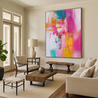 Vibrant Color Block Abstract - Lively Palette - Knife Abstract Painting GAB0657