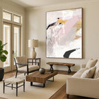 Pink - Gold Abstract Composition Painting for Feminine - Styled Boutiques HENG211