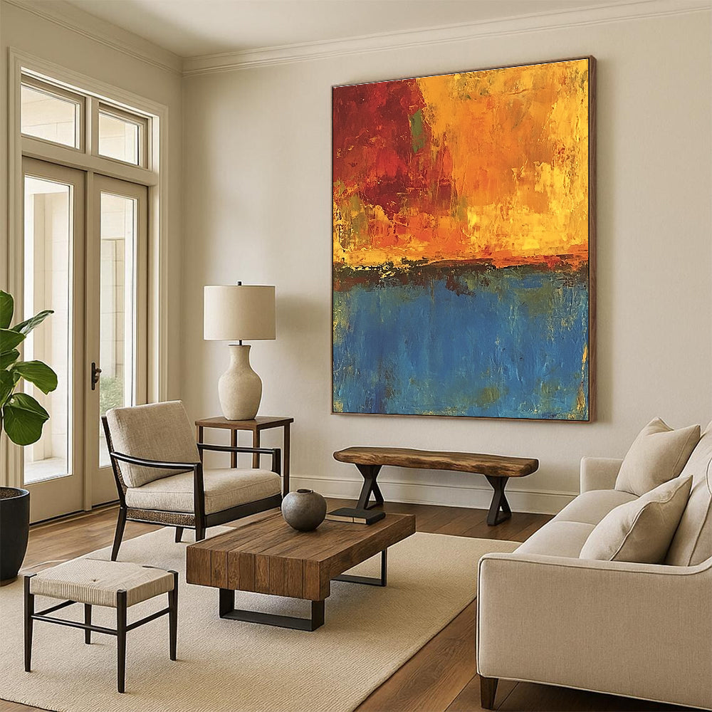 Warm and Cool Tones Abstract Painting with Dynamic Balance WINK795