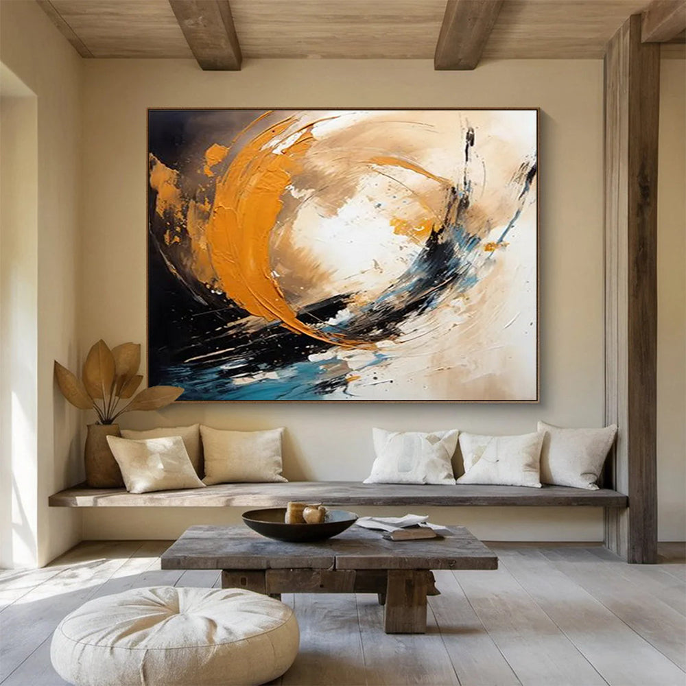 Dynamic Swirl Abstract Painting for Energetic Interiors YHT097
