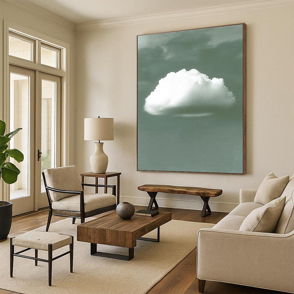 Single White Cloud Minimalist Abstract Painting GAB0351