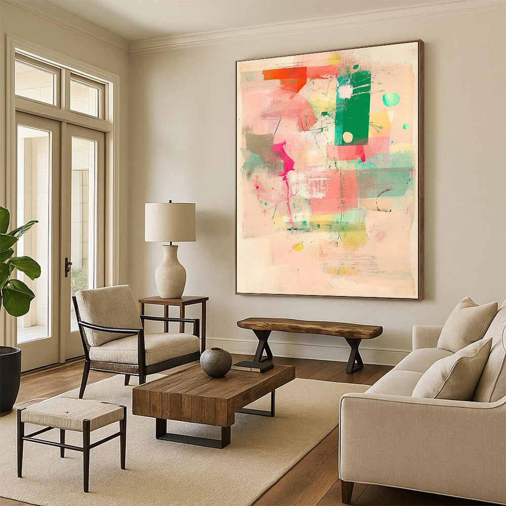 Colorful Abstract Collage Abstract Painting with Playful Energy WINK272