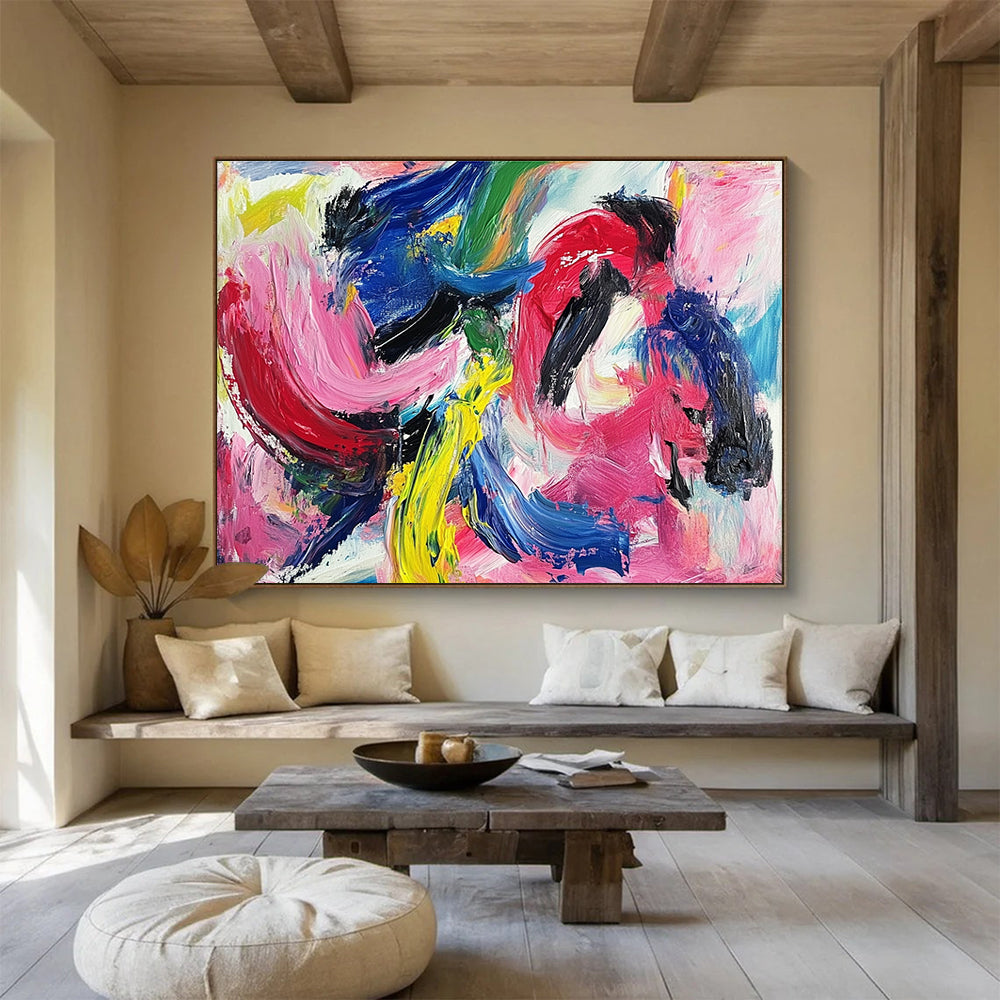 Colorful Expressive Brushstrokes with Vibrant Palette Abstract Painting ABS326