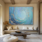 Swirling Sea Abstract Painting for Nautical - Themed Bars YHT256