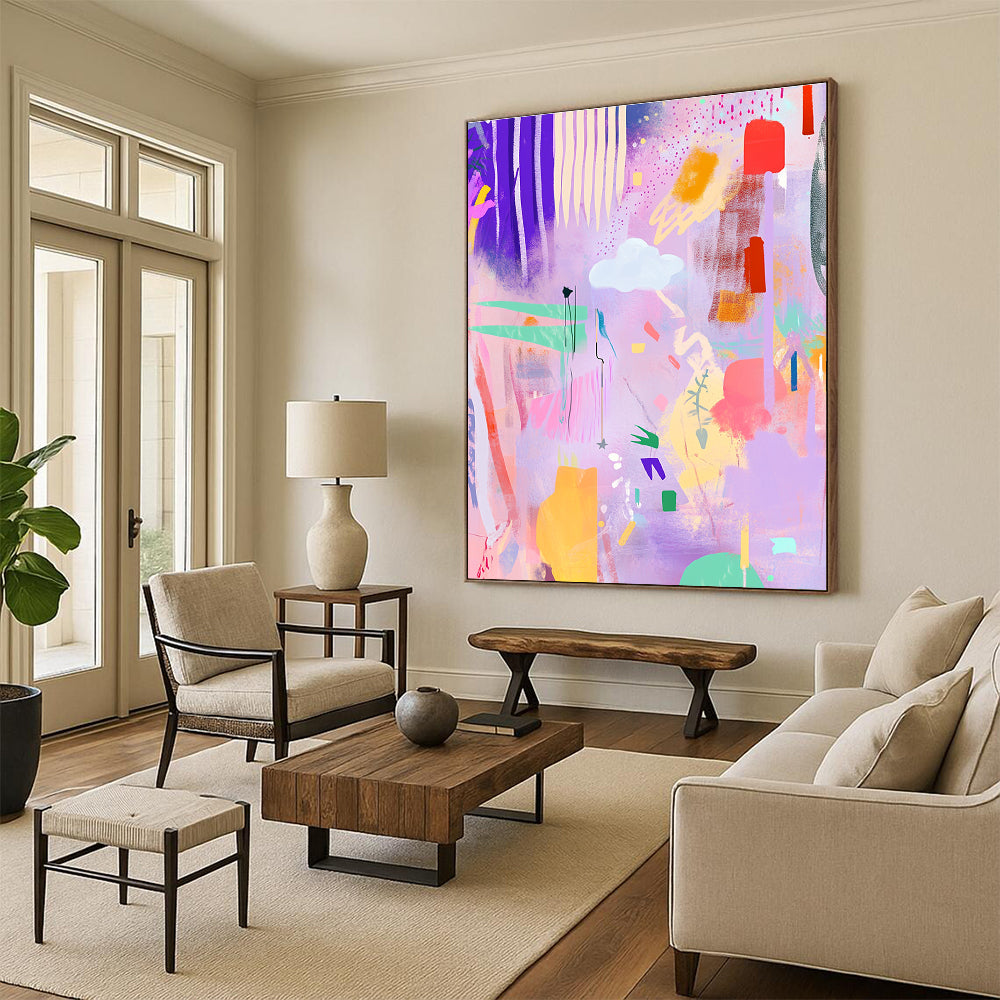 Pastel Dreamscape Abstraction - Whimsical Surreal Art GAB0384