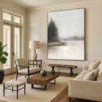 Foggy Forest Lake - Naturalistic Landscape Abstract Art GAB0525