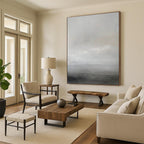 Minimalist Gray Abstract Painting for Zen - Inspired Offices HENG064